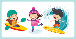 儿童畅享冰雪冲浪欢乐时刻