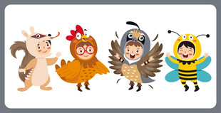 儿童扮动物欢乐表演