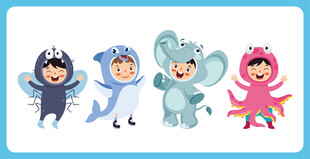 儿童可爱动物主题演出服装