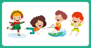 儿童欢乐玩耍场景