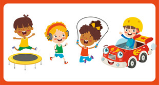 儿童欢乐玩耍场景