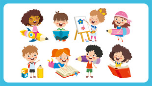 儿童多彩课余活动场景