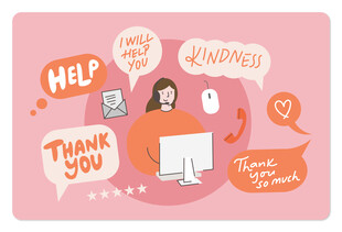 在线客服交流场景插画