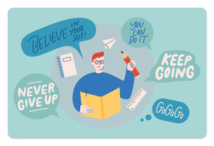 励志学习场景插画