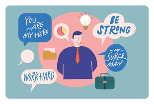 励志职场人形象与积极话语