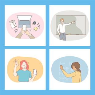 多样日常活动插画场景