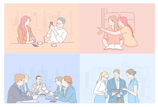 多样场景下的人际互动画面