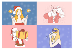 圣诞主题人物插画