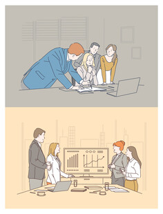 团队协作开展创意工作