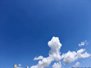 蓝天中的蓬松白云