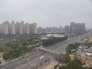 城市俯瞰 高楼与道路景观