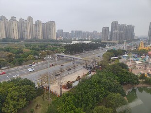 城市道路与周边建筑景观