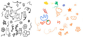 手绘卡通涂鸦图案集合
