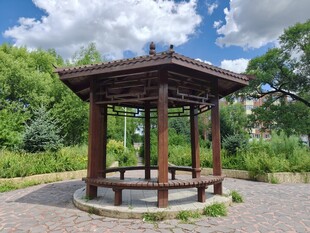 户外木质凉亭景观