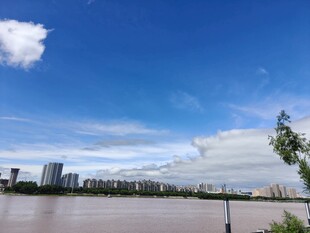 江边城市风光美景