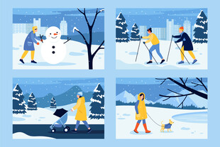 冬日户外冰雪活动场景
