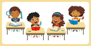 教室里的孩子们在学习