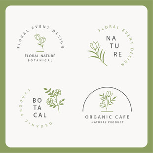 自然风有机咖啡馆标志设计