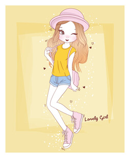 时尚女孩夏日俏皮穿搭