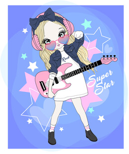 可爱少女弹吉他