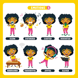 女孩多样动作与姿态展示