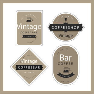 复古咖啡酒吧主题标签