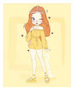 穿黄裙的红发可爱女孩