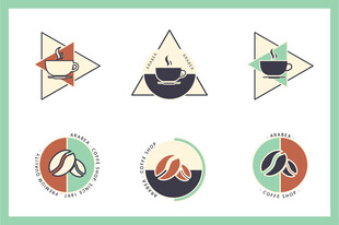 几何风格动物与符号图标