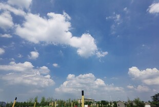 蓝天白云下的开阔景致