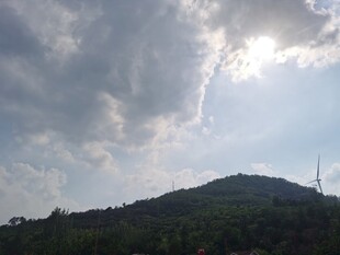 山峦之上的多云天空