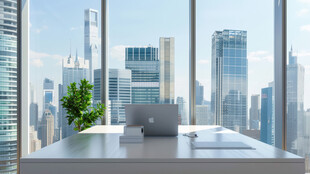 现代落地窗办公室景观