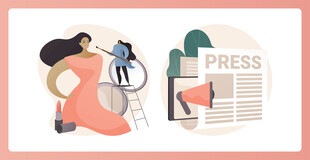 女摄影师专注工作瞬间