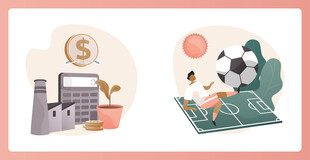 金融与足球主题插画