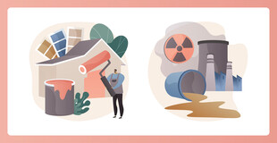 环境污染场景插画
