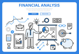金融分析场景插画
