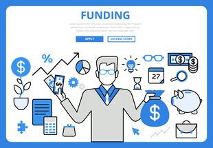 商务人士展示资金相关概念