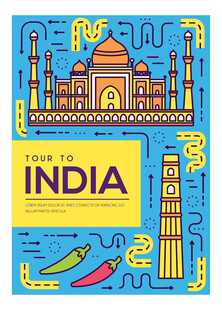 印度风情元素插画