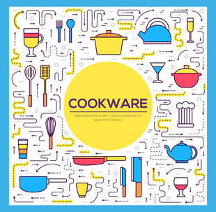多彩厨具图案设计