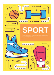 多彩运动元素插画