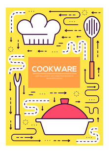厨房炊具插画设计