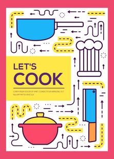 趣味烹饪元素插画