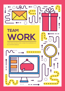 团队合作主题创意插画