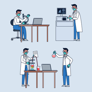 科研人员的实验工作场景