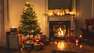 温馨圣诞夜室内温馨场景