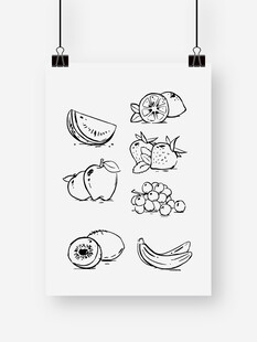 手绘水果简笔画图案