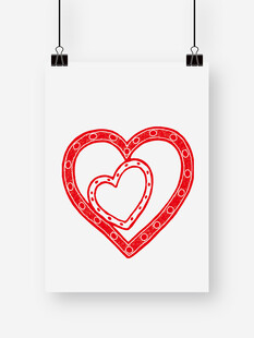 双心图案装饰画