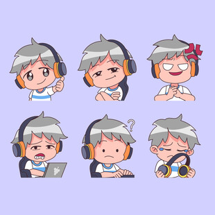 可爱卡通女孩多样生活瞬间