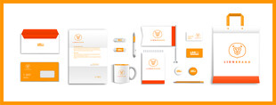 橙色系品牌视觉设计模板