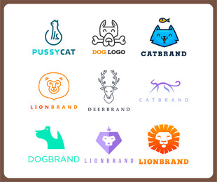 可爱宠物主题标志设计
