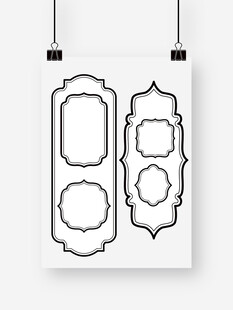 简约中式门窗轮廓图案